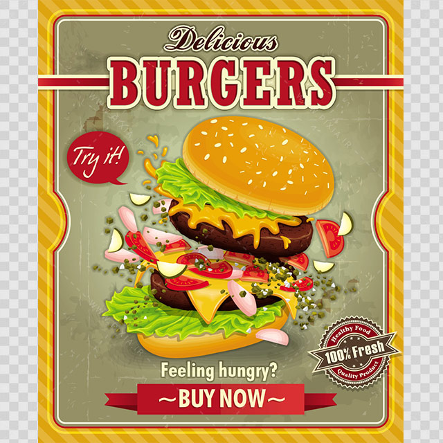 پوستر تبلیغاتی جذاب همبرگر